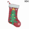 Julstrumpor paljetter 20 * 40cm Santa Stocking Claus Snowman Xmas Tree Stocking Juldekorationer Bröllopsgåvor