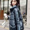 Winter Frauen Stehkragen Reißverschluss Dicke Warme Daunenparka 90% Weiße Ente Mantel Helle Farbe Lose Schnee Jacke Outwear 210430