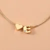 Heart English Initial charm bracelets crystal letter alphabet Gold chains pull adjustable bracelet bangle wristband women fashion jewelry