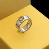 Europe America Fashion Style Lady Women Titanium Steel Engraved F Letter 18K Gold Hollow Out Wide Rings Size US6-US9