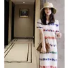 ファッション女性のドレス夏の新鮮で楽しい海のプリントパターンアイスシルクニットスカートの気質210520