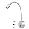 Tokili Braço Flexível Braço Luz LED Lâmpada 3W Dimmer Dimmer Dimmer Dimmer Leitura Montagem de Superfície Ajustável Gooseneck Estreito Beam Inbuilt Drive