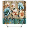 Shower Curtains 3D Butterfly Flower Fabric Waterproof Curtain Bathroom Set Polyester With 12 Hooks