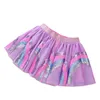 Mesh Sequins Tutus Baby Barnkläder Tjejer Tutu Kjolar Puff Princess Kjol Kids Kostym 3 Layer 210417