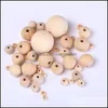 Wood Loose Beads Jewelry Woodgrain White Round Spacer Bead For Bracelet Diy Making 6,8,10,12,14 ,16Mm Drop Delivery 2021 Oj2Ii