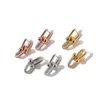 Fashion Stainless steel Heart Shape Stud T long Earrings for Women Genuine Jewelry rose gold/silver/gold love earring with crystal Enamel Party Gift