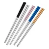 Roestvrijstalen eetstokjes Metalen Chop Sticks Tafelwares Zilver Goud Multicolor Servies Bruiloft Festival Supplies