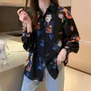 Kadın Bluzlar 2022 Vintage Uzun Kollu Turn Down Yaka Ofis Gömlek Eğlence Bluz Rahat Tops Artı Boyutu Blusas Femininas kadın Gömlek