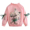 fashion Children's winter coat red grey Autumn kids jacket sleeve baby girl's 3-12Y 211204