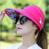 Cappelli da sole per le donne visiera pesca pesca pescatore spiaggia cappello di protezione UV cappuccio casual da donna casual tappi estivi coda di cavallo largo cappello a corn