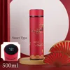 Tumblery Chiński Styl Thermo Cup Cup Inteligentny Wyświetlacz Temperatury Pitnel Hair Hair Pictuum Flask dla kubka 500ml