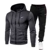 2021 Yeni Moda Pamuk Parça Spor Takım Elbise Erkek Eşofman Sonbahar Ve Kış Pantolon Hoodie Kazak İki Jogging Suits 3XL G1217