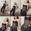 Gothic Slimming Waist Trainer Corset Top Steampunk Bustier Femme Belly Sheath Sexy Shapewear Lingerie Bodysuit Clothes 23548P 210712