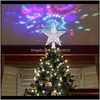 Dekoracje Top Light Star Shape Regulowany LED Snowstorm Snowman Stripe RGB Laser Projektor Lights Choinki Ornament1 F8Joa 2kfmc