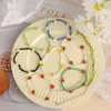 2021 Korean Fashion Flowers Daisy Beads Bracelets Transparent Colorful Beaded Handmade Elastic Wristband for Women 2021 Trend Jewelry