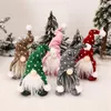 Noël sans visage fait à la main Gnome Santa tissu poupée ornement Figurines suédoises vacances maison jardin décoration fournitures dd447