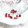 Minimalista 4/6/8mm Orecchini in pietra rossa rubino femminile Orecchini in argento sterling Orecchini per le donne Orecchini da sposa rotondi da sposa
