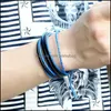 Beaded Strands Jewelryweave Braid Wrap Mtilayer Bracelet Adjustable Leather Women Mens Bracelets Fashion Will And Sandy Jewelry Drop Delive