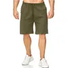 Pantaloncini da uomo Mens Casual Fashion Flax 2021 Summer Linen Solid Pantaloni corti Pantaloni maschili Sport maschili Training Bermudas Oversized 3XL