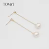 Boucles d'oreilles en perles pour femmes, or 14K, TOMYE ED21026, haute qualité, luxe, simplicité, longue chaîne, cadeaux, bijoux 6118214