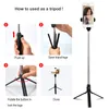 Sem fio Bluetooth selfie vara tripé xt10 com controle remoto para iPhone Huawei Samsung Android Mobile Monopod Selfie Stick Shutter