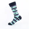 Men's Socks PEONFLY Brand Quality Happy Striped Noodle Plants Men Combed Cotton Calcetines Largos Hombre