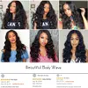 30 cali Brazylijska Virgin Hair Wave 4 Bundles Unforted Brazylian Body Wave Human Hair Extensation Peruvian Malezyjskie Indian Hair B.