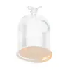 Wyczyść Wazony Szklane Kwiat Wyświetlacz Cloche Bell Jar Kopuła Nieśmiertelna Konserwacja Z Drewnianą Podstawą Kwiat Kwiat Glass Home Decor 210409