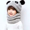 Baby Hat Boy Neonato Fotografia Puntelli Accessori Berretto in velluto per bambini Orecchie da panda Ragazze Autunno Sciarpa calda Set Donna 2444 Q2