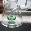 Sfera luminosa Bong in vetro Rotazione notturna 7 "Narghilè con ciotola maschio da 14 mm punta gialla Bong Recycler Oil Rig cera pipa ad acqua gorgogliatore