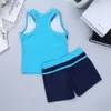 Kinder Bademode Mädchen Zweiteiliger Badeanzug Mädchen Kinder Bikini Badeanzug Tankini Sport Weste Tops mit Hose Shorts Gr. 6 bis 14