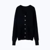 black cardigan sweater women button knitted jacket coat fashion oversized cardigans 210421