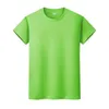 남성과 여성 라운드 넥 솔리드 컬러 티셔츠 여름 코튼 바닥 짧은 소매 반팔 L96EI