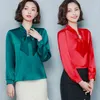 Vêtements de mode coréenne solide lâche manches longues femmes hauts et chemisiers printemps arc vêtements de soie bureau dame 8493 50 210521
