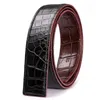 Cintos Alligator Leather Men's Luxury Belt Business Smoothle Buckle Double-lises Belly Fashion Trend Women