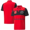 Męski Polos F1 Racing Team Red T-Shirt Formuła 1 Racing Suit Krótkie rękawy Jersey Motorsport Outdoor Szybki sucha koszula Polo Polo Configoncjonalna 86je