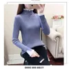 Peonfly Women Turtleneck Sweater Solid Color Embroidery Cartoon Panda Bear Cute Streetwear Pullovers Knitted Female Clothes Tops 211218