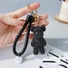 Färgglada Creative Bear Japanska och koreanska tecknad Doll Söt Net Red Car Keychain Claw Diamond Bag Hängsmycke