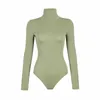 Fashion Sexy Fleece HighNeck Bottoming Bodysuit Ladies LongSleeved Wearing Slim Chic Jumpsuit 210521