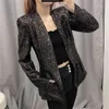 Elegant Women Full Sleeve Blazer Fashion Ladies Sequined Jackets Streetwear Female Slim Long Suits Chic Girls Cardigan 210427