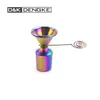 D&K 14mm Glass Bong Slide Rainbow Color Metal Joint Piece For Smoking Water Pipe Accessories 10mm 18mm male and female Stainless Steel Chrome Color Unbreakable Bowl