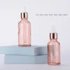 5ml 10ml 30ml 50ml 100ml Pink Glass Dropper Bottle Container Jar Pot Vials For Essential Oils Eyes Sample Drops Dropping Refillable Bottles