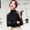 Autumn Long Sleeve Lace Blouse Women Spring Fashion Solid Casual Office Lady Turtleneck Slim Shirts 11093 210521
