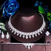 Örhängen Halsband Treagrasser Märke 4st Lyxigt Afrikanskt Nigerianskt Cubic Zirconia Bridal Wedding Party Collection Smycken Satser för Brides Tz