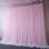 Décoration de fête ruban gris Tulle toile de fond en mousseline de soie pour douche nuptiale mariage cérémonie rideaux Po stand fond