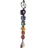 Tressé chakra reiki cristaux de guérison pendentif en pierre sept chakras Energie équilibrage poli pièce polie pierres naturelles perles sac de voiture décoration