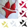Beachwear Summer Bikini Sexig Bandage Brasiliansk Top Thong Bottom Set Kvinnor Beach Push-Up Badkläder Baddräkt