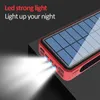 Logotipo livre 30000mAh Solar Power Bank 4 Portas USB Powerbank 30000 MAH LED Flash Luz Externa Bateria Poverbank para iPhone Atacado Fábrica