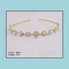 Smycken juvelryelegant bröllop kristall strass guldband pannband tiara huvudbonad hår aessory brud huvudbitar släpp leverans 2021 v