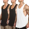 3 Pack-Plain-Bodybuilding-Stringer-Tank Top Männer Sommer Baumwolle Mode Fitness Weste Muskel-Guys-Gymnastik Sleeveless Hemd 210421